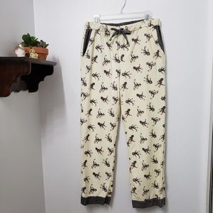 Munki Munki Sock Monkey Pajama Bottoms Size L